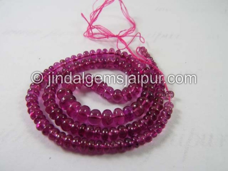 Rubellite Smooth Roundelle Shape Beads